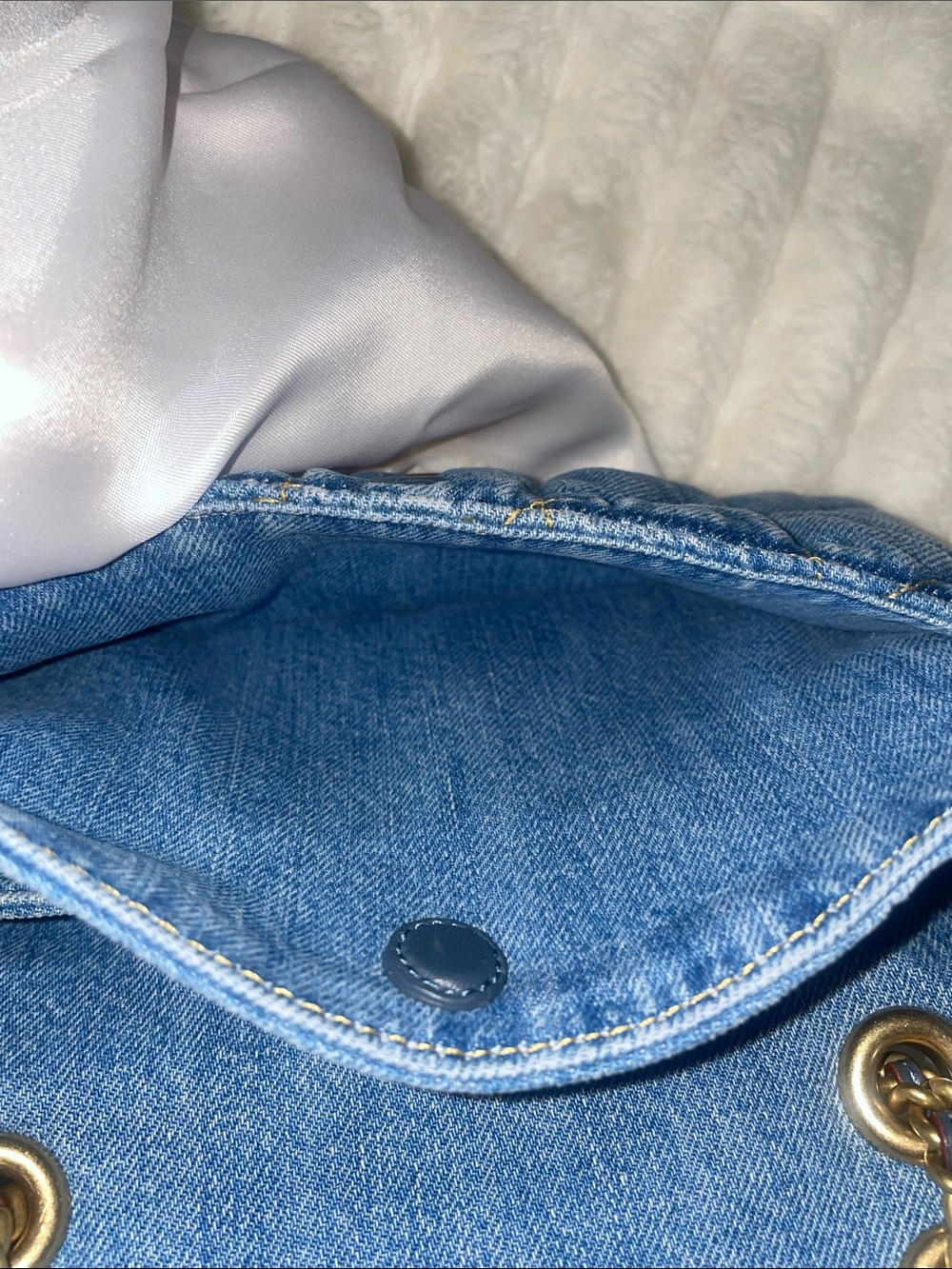 New W/O Tag Coach Blue Quilted Tabby 20 Blue Indigo Denim - Picture 10 of 10